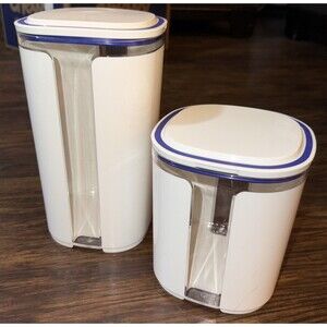 Tupperware Candy Holder Storage Container #2376A-3 #2603A-1 White Blue Rare Set